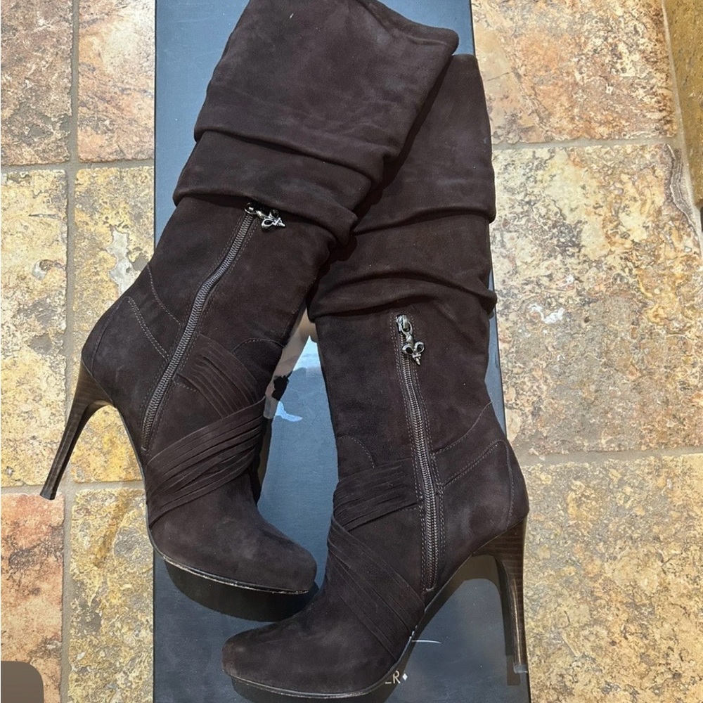Donald J. Pliner Dark Brown Heeled Boots